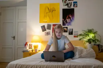 Teenager On Laptop