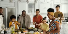 Family In Kitchen High Res