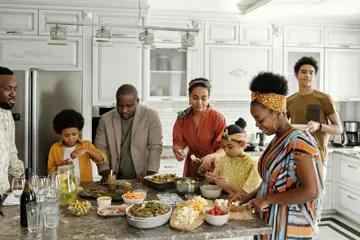 Family In Kitchen High Res