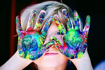 Child With Colorful Hands