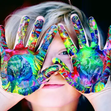 Child With Colorful Hands