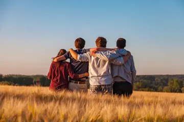 Young People Hugging