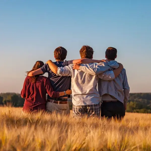 Young People Hugging